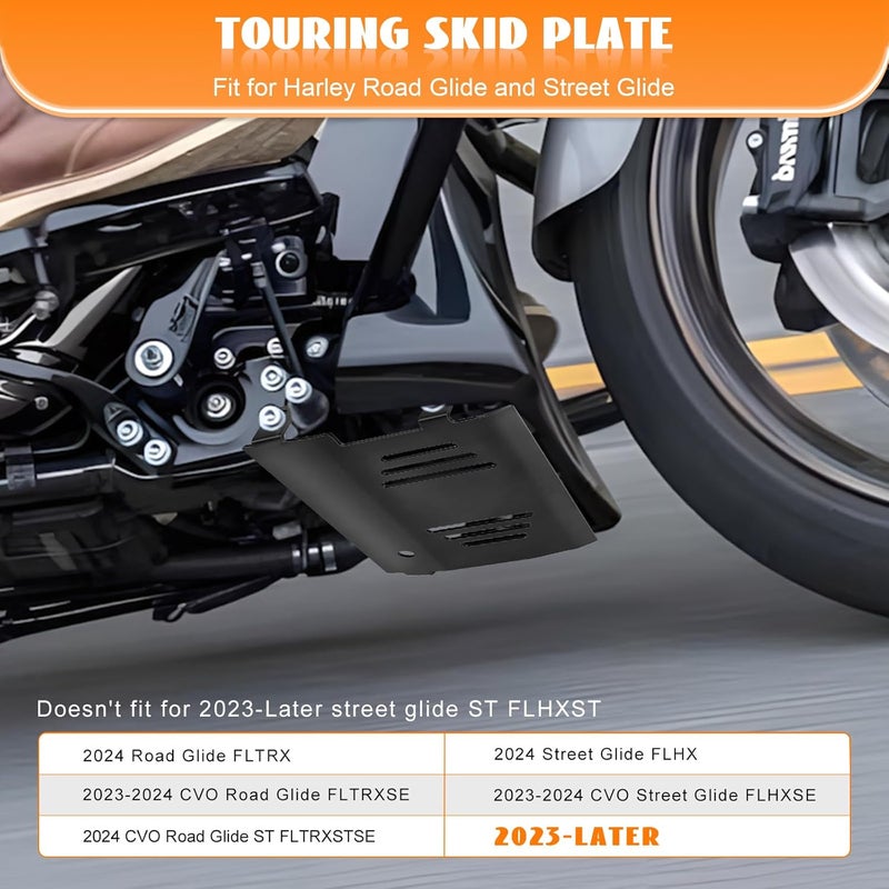 Eumti Touring Skid Plate Lower Engine Chassis Protection Guard Black Fit for Harley CVO Street Glide FLHXSE FLHX Road Glide FLTRX FLTRXSE FLTRXSTSE 2023 2024-Later - Image 2